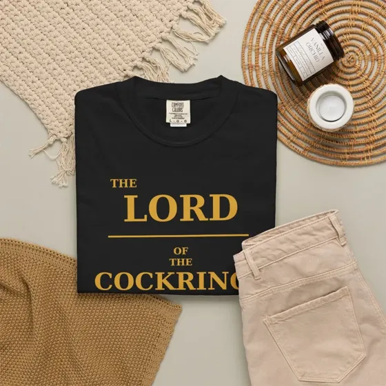 The Lord of the Cockrings tee, folded